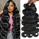 100% Unprocessed Virgin Brazilian Human Hair Bundles Natural Black Color 30 32 Inch Body Wave 3/4 Bundles Raw Hair Extensions 16A Remy Pure Human HairBundle