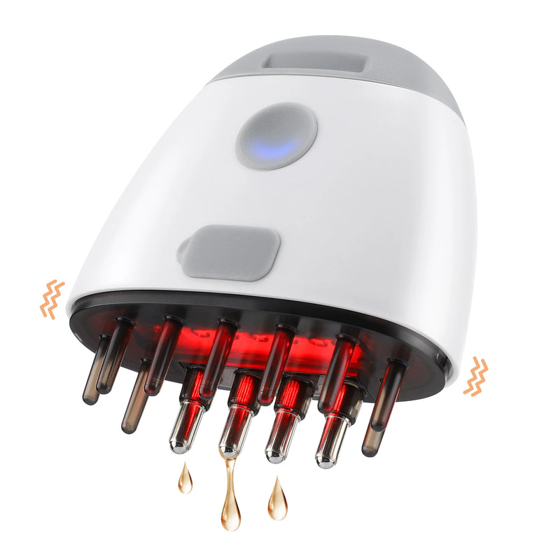 Red Light Therapy Hair Growth Machine Electric Vibration Head Massage Comb Scalp Massager Brush Medicine Liquid Applicator