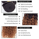 Ombre Highlight Kinky Curly Human Hair Bundles with Closure T1B/30 Color Kinky Curly Human Hair Bundles with 4x4 Lace Closure