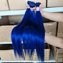 Colored Straight Virgin Human Hair Bundles Blue/Yellow/Red/Green Virgin Raw Hair Brazilian Weaving 1/2/3 Pcs Deals 10-30 Inches