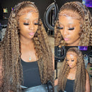 Highlight Ombre Lace Front Wig Curly Human Hair Wigs Brazilian Honey Blonde Colored Deep Wave Frontal Wigs For Women Pre Plucked