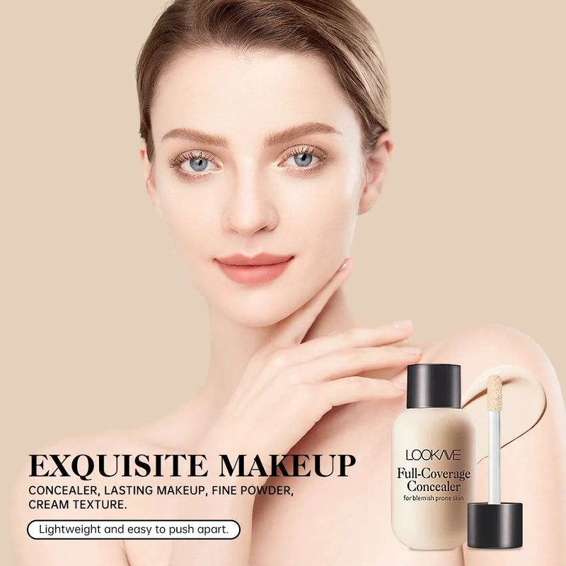 Liquid Concealer Foundation Cream Makeup Waterproof Lasting Full Coverage Acne Spot Scars Dark Circles Face Base Cosmetics