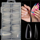 120 Pieces of Transparent Coffin/Almond/Fine High Heels/椭圆形/Square/Other Shape Style Boxed Nails, 12 Sizes Full Coverage Acrylic Pressure-Stick Nails, Suitable for Home DIY Manicure, Art and Manicure Salon Use or Gifts