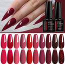 MEET ACROSS 7ml Wine Red Gel Nail Polish Long-Lasting French Style Gel Nail Supplies For Manicure DIY Design Nail Art Varnish