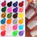 24pcs/Set Sparkly Holographic Fine Sugar Nail Powder Diamond Chrome Pigment Dust For Gel Polish Glitter Manicure Accessories