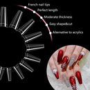500pcs french Coffin Dancer Nail Tips Acrylic Nail Artificial Half False Flakes Nail Tips,10 Sizes with Clear Plastic Box for Na