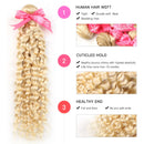 Blonde Human Hair Bundles 613 Deep Wave Bundles Human Hair Brazilian Hair Weave Bundles Remy Human Hair Extensions 36 38 40 Inch