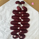 #99j Red Wine Dark Burgundy Body Wave Human Hair 1/2/3/4 Bundles 10-30 Inch 20A Brazilian Virgin Remy Human Hair Soft and Shiny