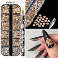 12Grids(6000pc) 3D Resin Nail Art Rhinestones+Tools 2mm Brilliant Diamond Nail Charms DIY Clothes Phone Case Manicure Accessory