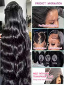 40 42 Inch Body Wave Human Hair Wigs 250% Density 13x6 HD Lace Front Human Hair Wig 5x5 Gluless Lace Closure Wig Preplucked