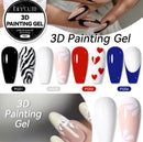 LILYCUTE 8ml 3D Painting Nail Gel White Black Color High Saturation Gradient Pat Multifunctional UV LED No Wipe Manicure Gel