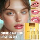 3pcs Lipstick Set Flower Jelly Crystal Clear Long Lasting Lips Color Change Pink lip gloss Cosmetics