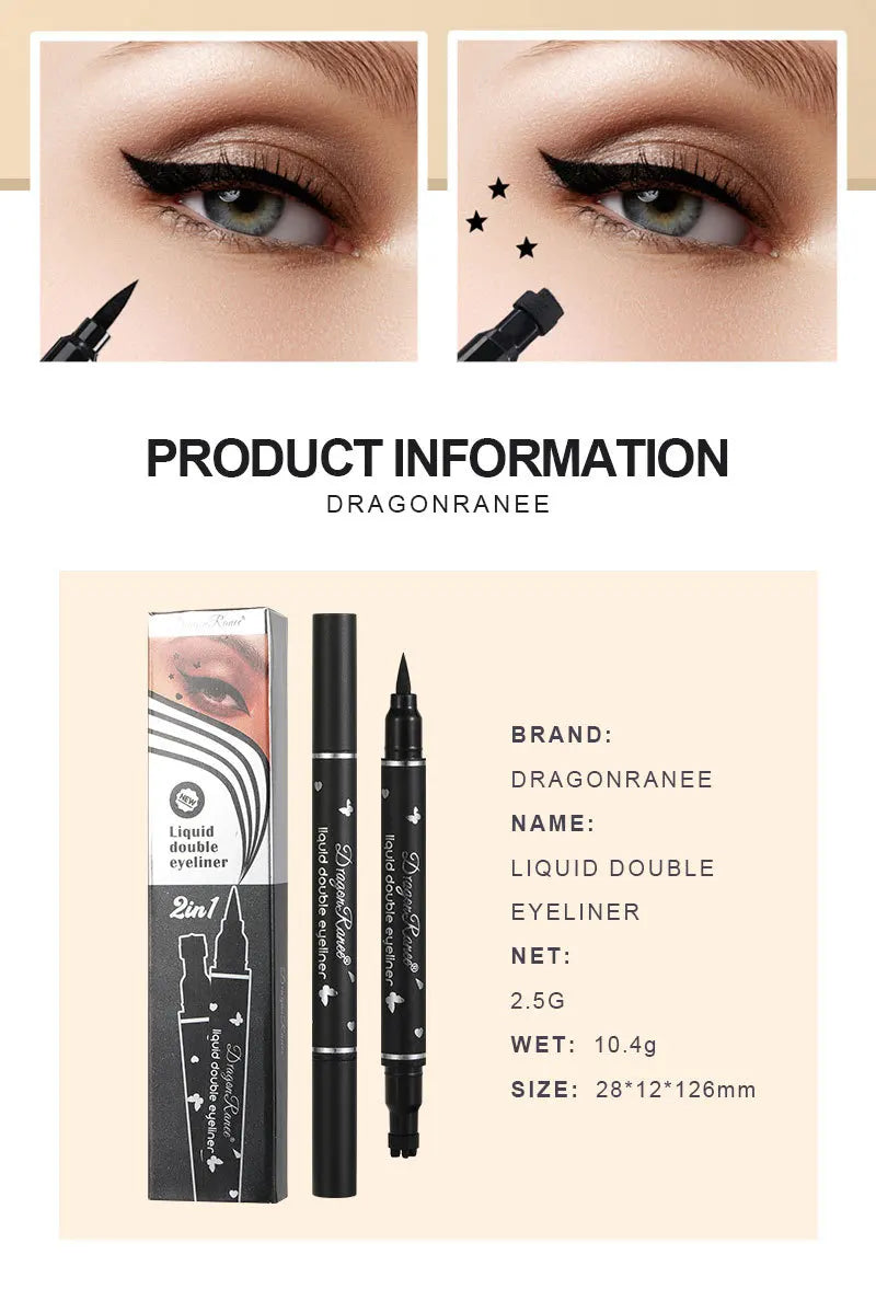 Liquid Eyeliner Stamp Marker Pen Waterproof Long Lasting Double-ended Cosmetic Makeup Eye Liner