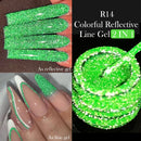 LILYCUTE 5ML Reflective Glitter Liner Gel Nail Polish French Colorful Laser Sparkling Painting Nail Art Semi Permanent UV Gel
