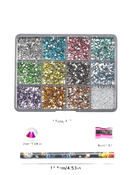 12Grids(6000pc) 3D Resin Nail Art Rhinestones+Tools 2mm Brilliant Diamond Nail Charms DIY Clothes Phone Case Manicure Accessory