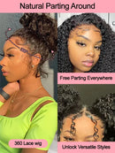 250 Density Deep Wave 40 Inch 13x6 Hd Lace Front Wig Human Hair Curly Wigs Water Wave Transparent Lace Front Wig For Black Women