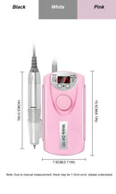 35000rpm Nail Drill Machine Professional Lathe Nail Milling Cutter Rechargeable Nail Art Electric Sander Motor Polisher