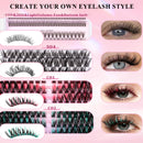 DlY Eyelash Extension Kit Mix Styles Large Capacity Manga Eye Individual Lashes Cluster D Curl With Lash Bond Lash Remove