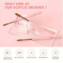 3pcs Acrylic Nail Brush Set Size 8/10/14 for Acrylic Powder Application Brushes Nail Art Extension & Carving Salon Tool