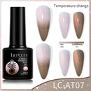 LILYCUTE 7ML Auroras Thermal Gel Nail Polish Purple Glitter Temperature Color Changing Semi Permanent Soak Off UV Nail Art Gel
