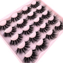 New 10 Pairs 3D Faux Mink Lashes Wispy Fluffy 25MM False Eyelashes Thick Volume Dramatic Cat Eye Lashes Long Strip Wispy Makeup