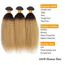 Ombre T1B/27 Kinky Straight Human Hair Bundles 10-30 Inch Brazilian Remy Virgin Human Extensions 1/3/4pcs Bundles Yaki Straight
