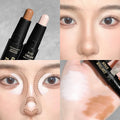 Dual-Ended Contour & Highlighter Stick - Matte Finish, Long-Lasting, Waterproof for Medium Skin Tones, for Return School