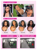 40 Inch Natural Black Water Deep Wave Human Hair Wigs For Women, 13x4 13x6 HD Transparent Lace Frontal Wig 200 Density Pre Plucked Glueless Lace Front Wig