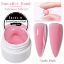 LILYCUTE 1Pc Quick Extension Gel Nail Nude Pink Glitter Building Acrylic Semi Permanent Soak Off UV LED Polish Nail Art Varnish