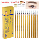12Pcs/set Eyebrow Pencil Cosmetics for Makeup Tint Waterproof Microblading Pen Long Lasting Waterproof Blonde Brown Eye Brow