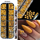 12Grids(6000pc) 3D Resin Nail Art Rhinestones+Tools 2mm Brilliant Diamond Nail Charms DIY Clothes Phone Case Manicure Accessory