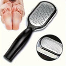 1pc professional stainless steel foot file, with splash-proof design, ergonomic handle and coarse/fine abrasive surface for