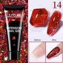 LILYCUTE 1Pc Quick Extension Gel Nail Nude Pink Glitter Building Acrylic Semi Permanent Soak Off UV LED Polish Nail Art Varnish
