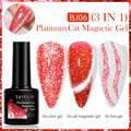 LILYCUTE 7ML Platinum Cat Magnetic Gel Nail Polish Sparkling Rose Gold Foils Glitter Semi Permanent UV Gel Nail Art Manicure