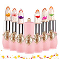 Crystal Flower Jelly Lipstick, Long Lasting Nutritious Lip Balm Lips Moisturizer  Temperature Color Change Lip Gloss