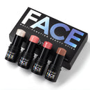 4-Pack CC Sticks Long-Lasting Highlighter Blush Contour Waterproof Makeup Sticks Ideal for Beginners Women Shiny Look Multifunct