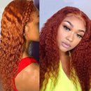 8-30" Ginger Color Natural Wave Bundles Human Hair Brazilian Hair Weave 1 3 4 Bundles  Remy Human Hair Extensions