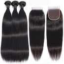 12A Straight Human Hair Bundles With 2x6/5x5 Lace Closure Unprocessed Brazilian Virgin Bundles 100% Raw Hair 3 Days Delivery