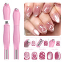 1Pcs 3-In-1 Heart Shape Cat Eye Nail Art Magnet Double Line Moon Snake French Magnet Pen for Magnetic Gel Polish Manicure Tools