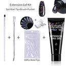 LILYCUTE 5Pcs/Set 15ml Quick Extension Nail Gel Kit Clear Acrylic Gel Semi Permanent Soak Off UV Varnish Nail Art Manicure Set