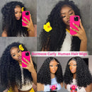 Burmese Curly Hair Wig 13x6 HD Lace Front Wig Pre Plucked With Spiral Ends Natural Color 13x4 Hd Lace Human Hair Wigs For Women