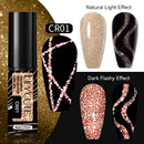 LILYCUTE 5ML Gold Reflective Glitter Liner Gel Nail Polish French Laser Sparkling Painting Nail Art Semi Permanent UV Gel