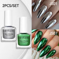 LILYCUTE 7ML 2PCS/SET Metallic Nail Polish Mirror Blue and Rose Gold Effect Varnish Semi-Permanent Nail Art Manicure Aupplies