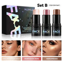 MLSMILE Highlight Contour 3-pack For 3D Makeup Brightening Skin Tone Face Blush Stick 3 Pcs Set 2025 New