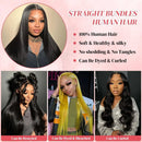 100% Unprocessed Virgin Brazilian Human Hair Bundles Natural Black Color 30 32 Inch Body Wave 3/4 Bundles Raw Hair Extensions 16A Remy Pure Human HairBundle