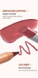 1set, 8 colors lip liner lipstick combo, long-lasting moisturizing, easy to apply, comes with a pencil sharpener, gift for women