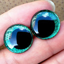 20pcs 18mm Eccentric-Pupil Glitter Flat Safety Eyes For Crochet Toys Amigurumi Crafts DIY Funny Toy Eyes Animal Doll Accessories