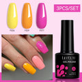 LILYCUTE 3Pcs/Set 7ML Red Series Gel Nail Polish Kit Glitter Semi Permanent Soak Off UV LED Gel DIY Design Nail Art Manicure