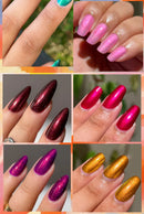 LILYCUTE 7ml Metallic Red Gel Nail Polish Winter Bright Chrome Glitter Mirror Enamel Gel Semi Permanent UV Soak Off Nail Art