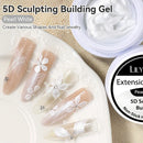 LILYCUTE 8ml Pearl White 5D Sculpting Extension Building Gel For Shaping Carving Non-Stick Soak Off UV Semi-permanent Varnish